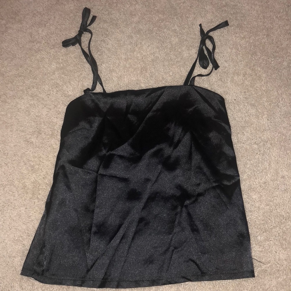 Black Silk Tank Top
